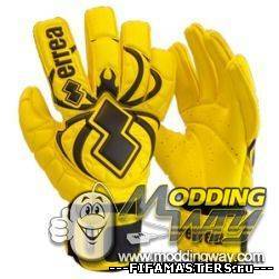 Errea Black Spider Yellow Gloves