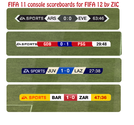 FIFA 11 Console style scoreboards for FIFA 12 by ZIC