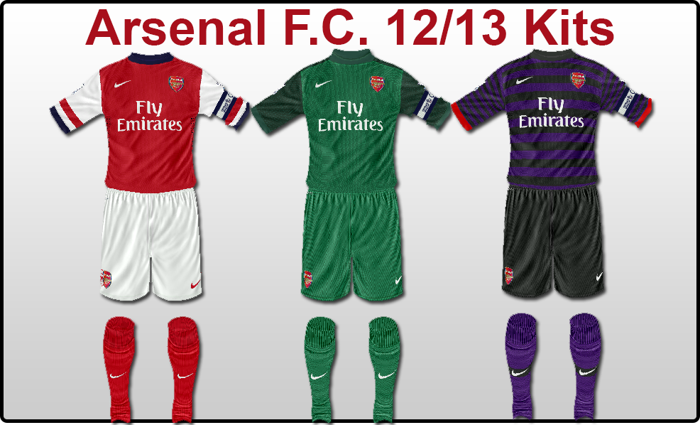 Arsenal F.c. 12/13 Kits V1.1 by Mateus Guedes
